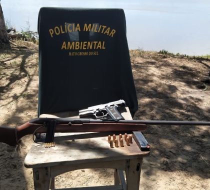 PMA de Mundo Novo desmonta acampamento e apreende armas e munição de caçadores no Pantanal