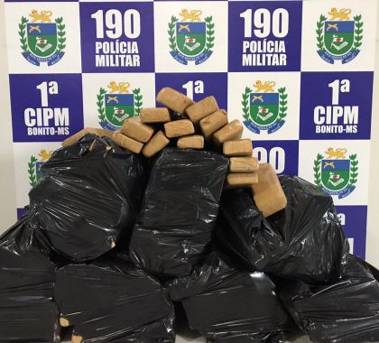 Mais de 100 kg de maconha são apreendidos em Bonito