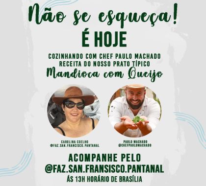 Chef ensina prato típico pantaneiro em live