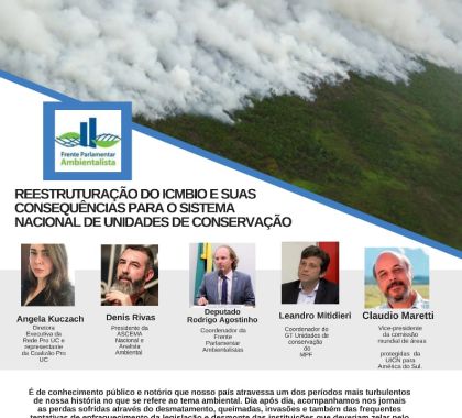 Reestruturação do ICMBio será discutido em Live na próxima quarta-feira