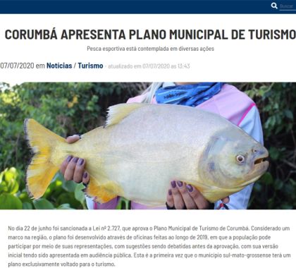 FISH TV destaca Plano de Turismo de Corumbá elaborado com apoio do Sebrae/MS