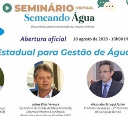 Seminário virtual sobre recursos hídricos aborda a conservação da água e solo em Bonito e região