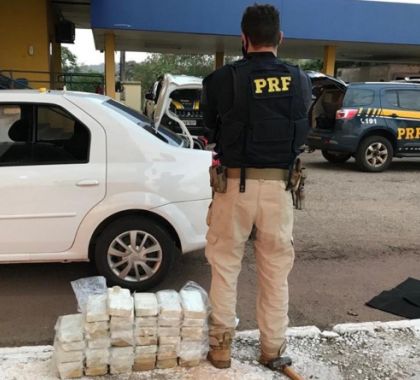 PRF apreende veículo com 41 kg de cocaína em Miranda