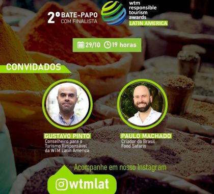 WTM promove live com chef Paulo Machado, finalista do Prêmio de Turismo Responsável