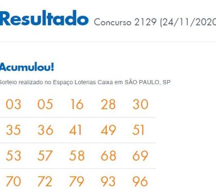 Resultado Concurso 2129 Lotomania; Sem vencedores prêmio acumula em R$ 6,3 milhões