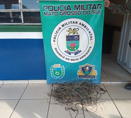 PMA fiscaliza rio Miranda e apreende petrechos de pesca