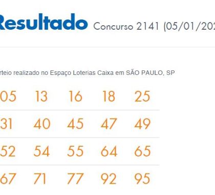 Resultado Concurso 2141 Lotomania; Aposta de SP ganha mais de R$ 620 mil