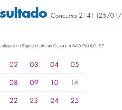 Resultado Concurso 2141 Lotofácil; Quatro apostas ganham mais de R$ 1 milhão cada