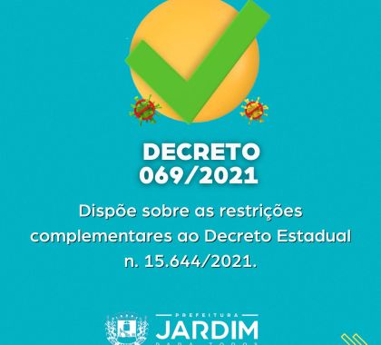 Prefeitura de Jardim publica novo decreto para enfrentamento da Covid-19