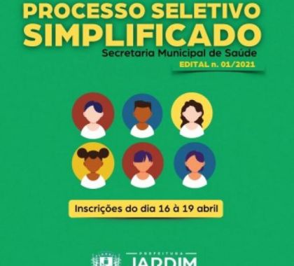 Inscrições para processo seletivo da Prefeitura de Jardim terminam hoje