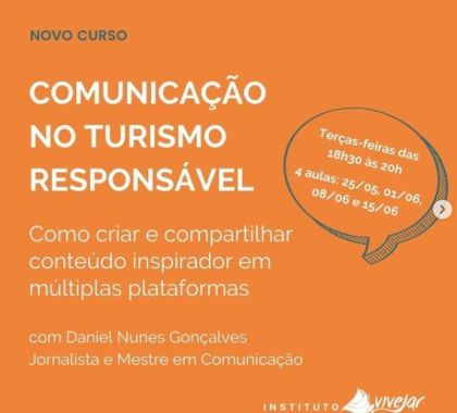 Abertas inscrições para curso de comunicação no turismo responsável