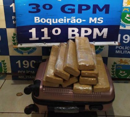 Quase 10 quilos de maconha são apreendidos durante operação no distrito de Boqueirão, em Jardim