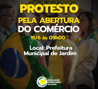 Protesto contra o fechamento do comércio acontece nesta terça-feira em Jardim