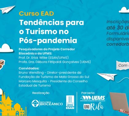 Tendência para o turismo pós-pandemia é tema de curso gratuito na modalidade EAD