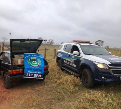 Cerca de 250 pacotes de cigarros contrabandeados são apreendidos no distrito de Boqueirão, em Jardim