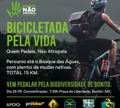 Organizações realizam pedal a favor do meio ambiente neste sábado em Bonito