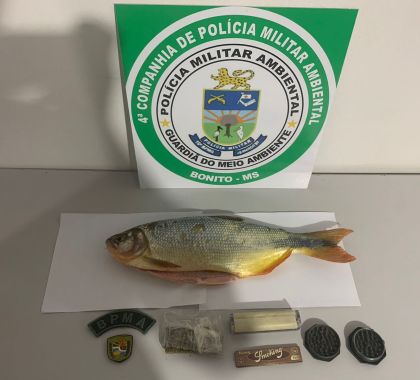 Morador de Bonito é preso por pescar no rio Formoso e porte de maconha