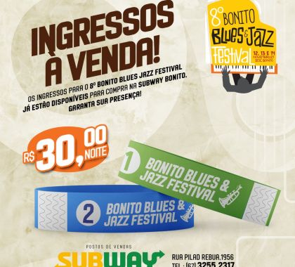 Começa a venda de ingressos para Festival de Blues e Jazz em Bonito